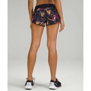Lululemon Speed Up Low-Rise Lined Shorts 2.5" Veiled Floral Black Multi Womens A